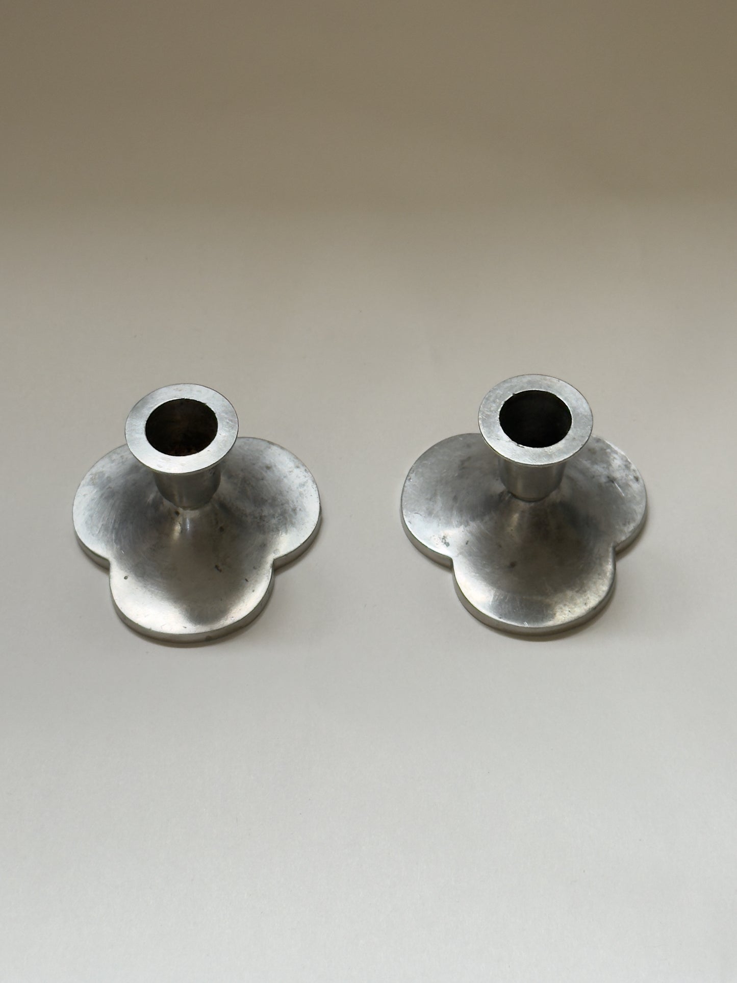 Pair of Pewter Candlesticks by Just Andersen