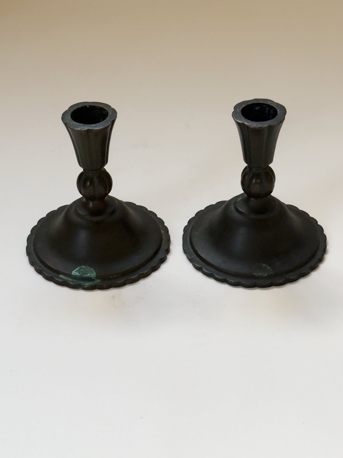 Pair of Antique Bronze Candlesticks