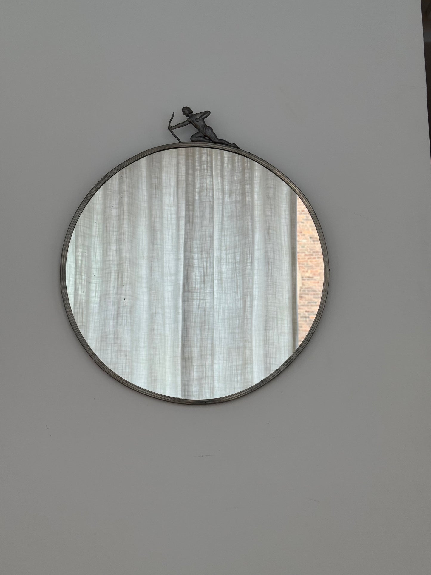 Art Deco Pewter Mirror, 1930s/40s