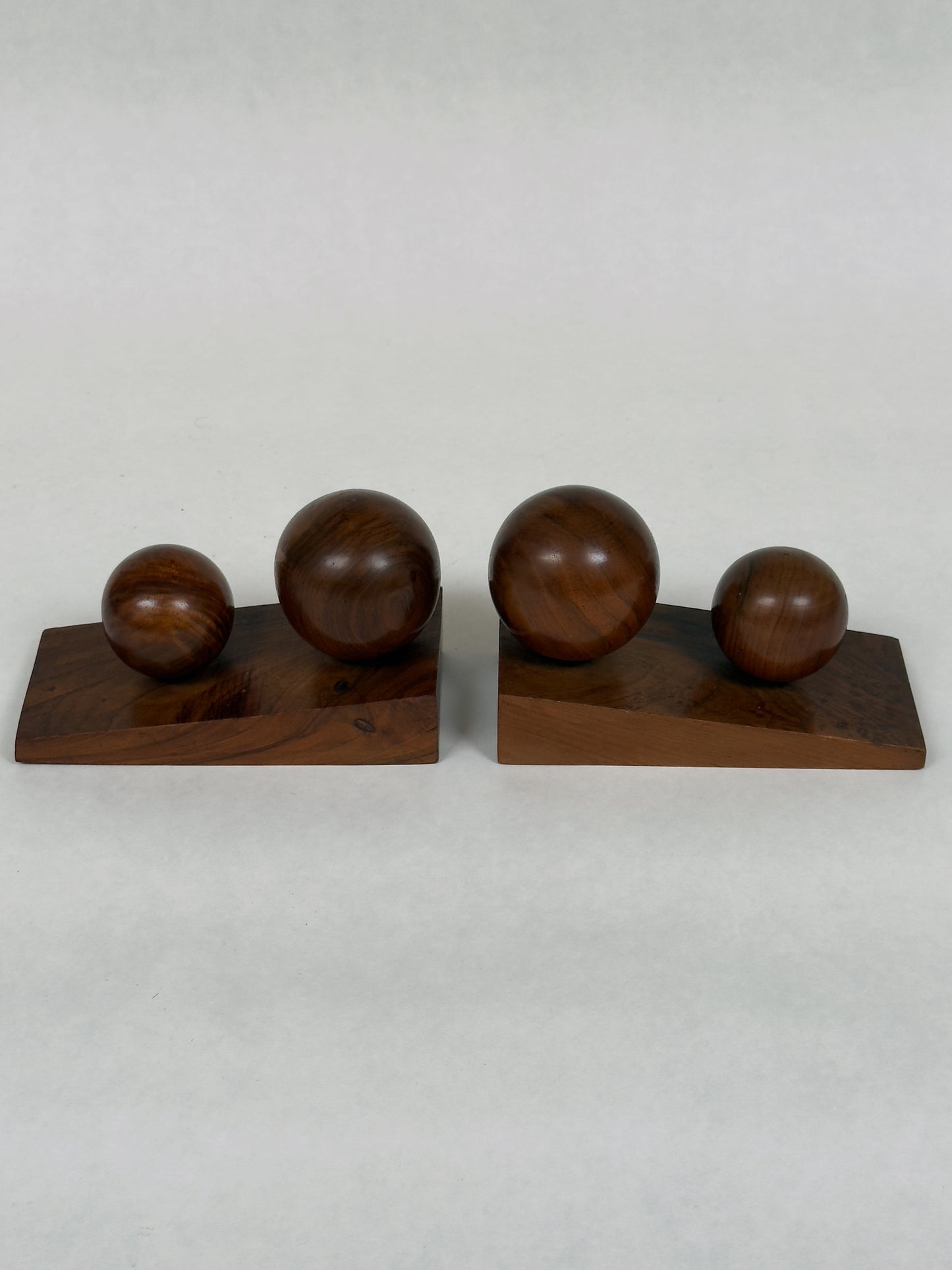 Art Deco Bookends in Walnut