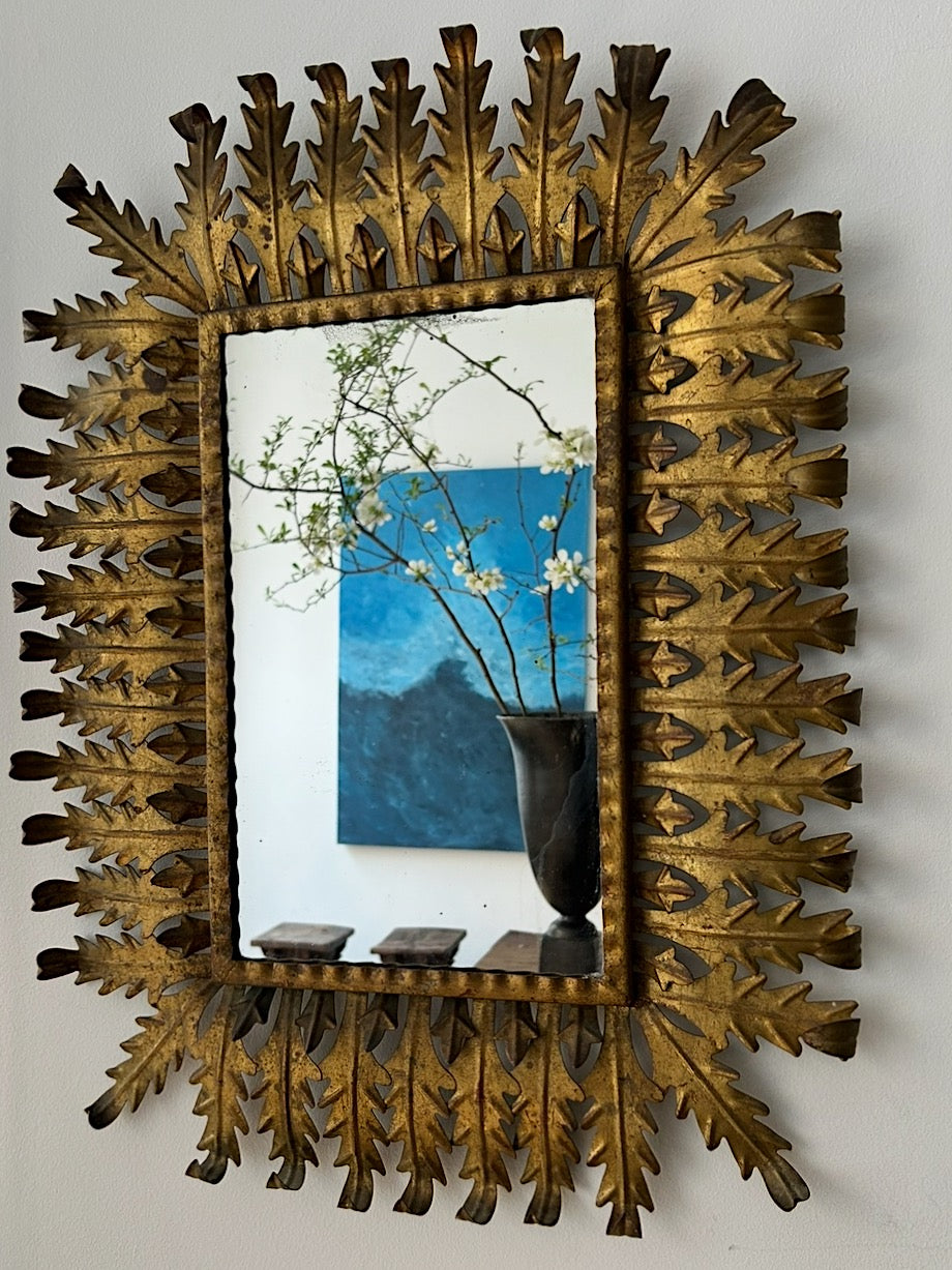 Gilded Oak Leaf Mirror, 1960s