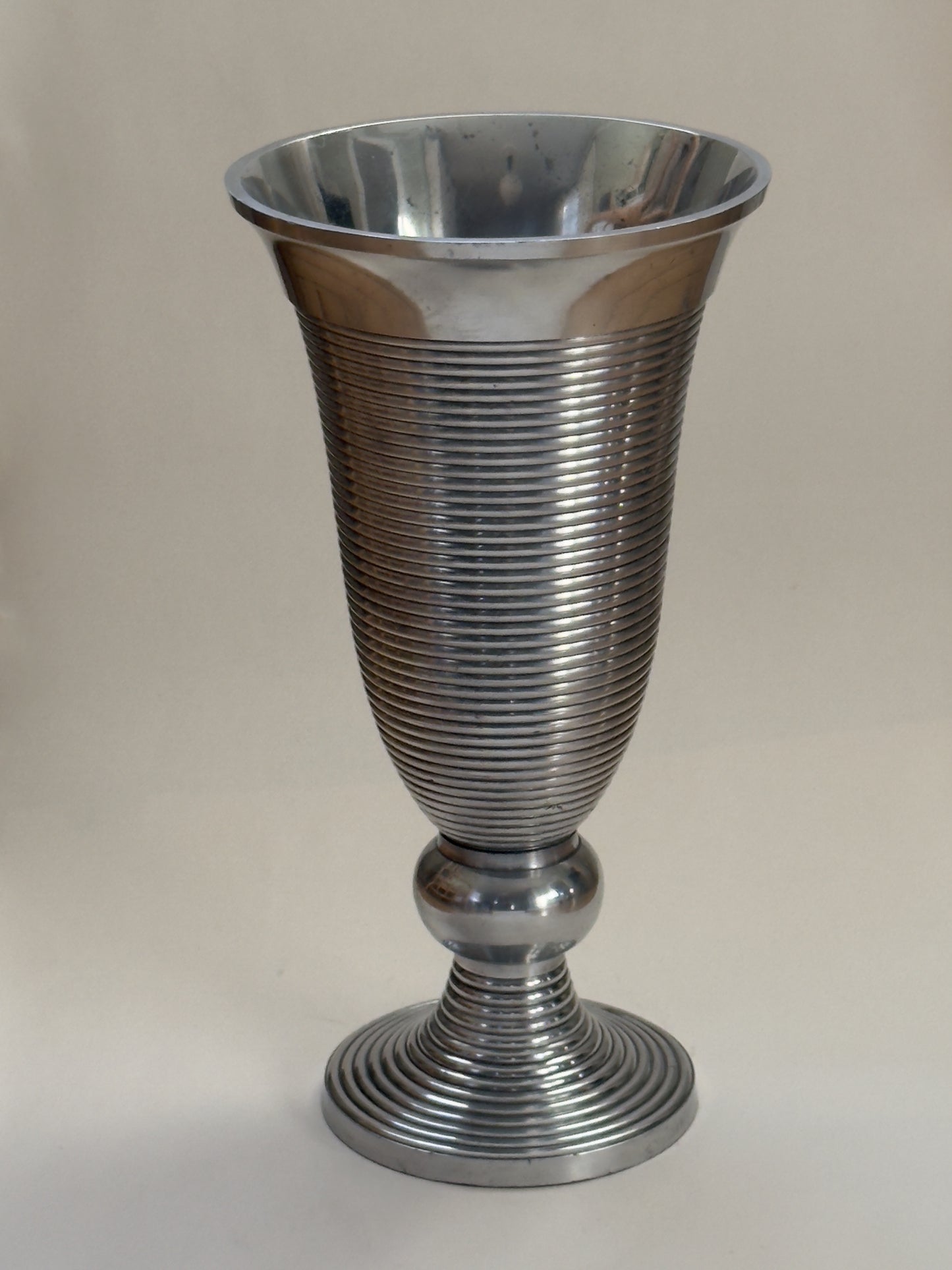 Fluted Metal Vase