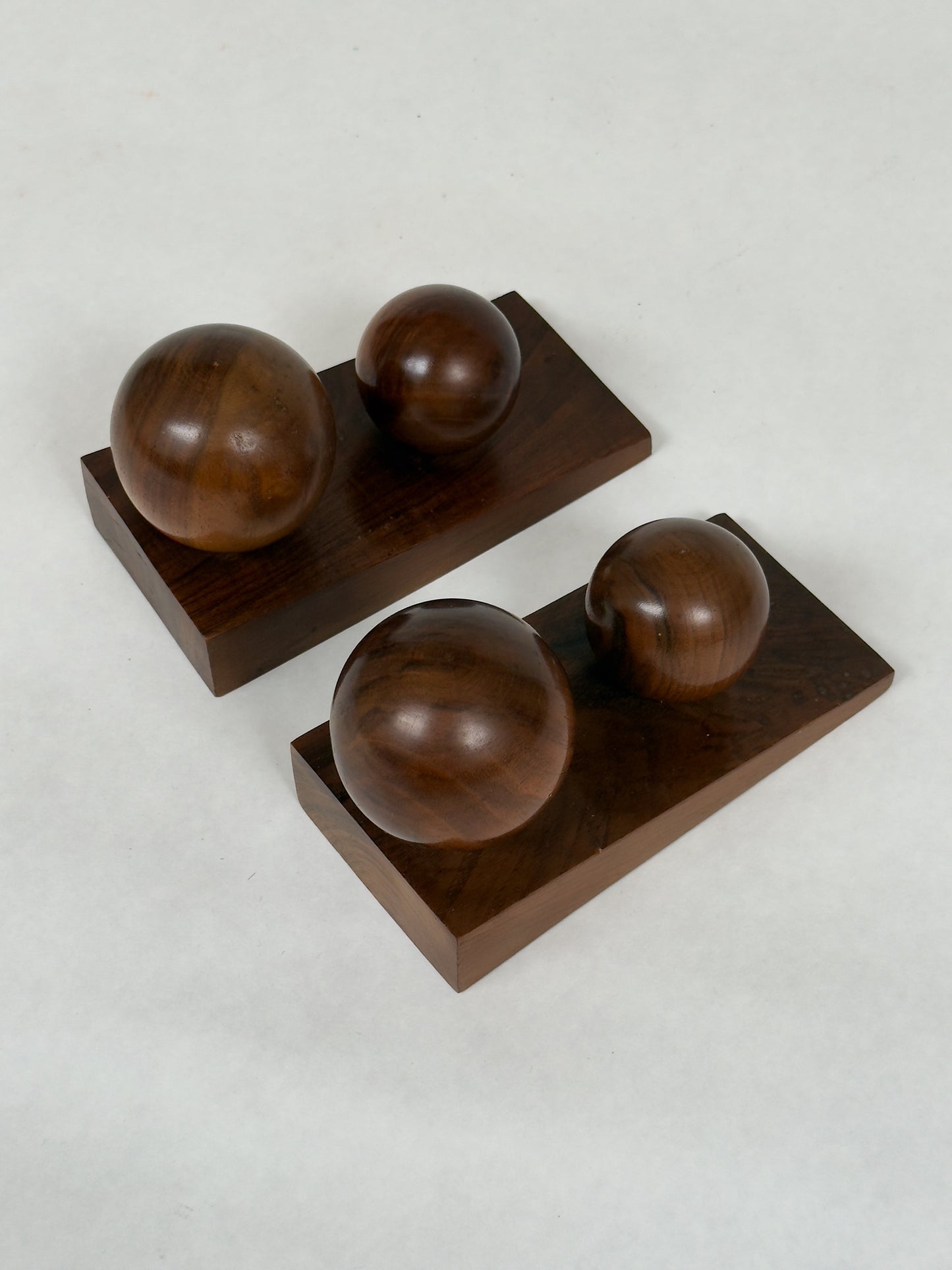 Art Deco Bookends in Walnut