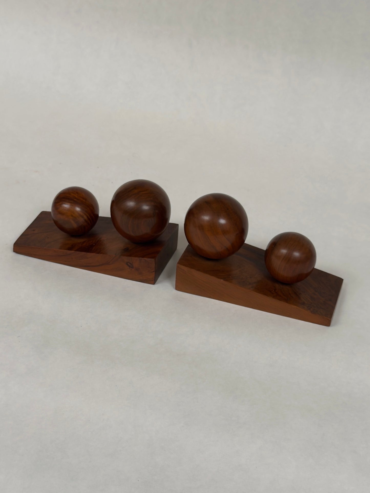 Art Deco Bookends in Walnut