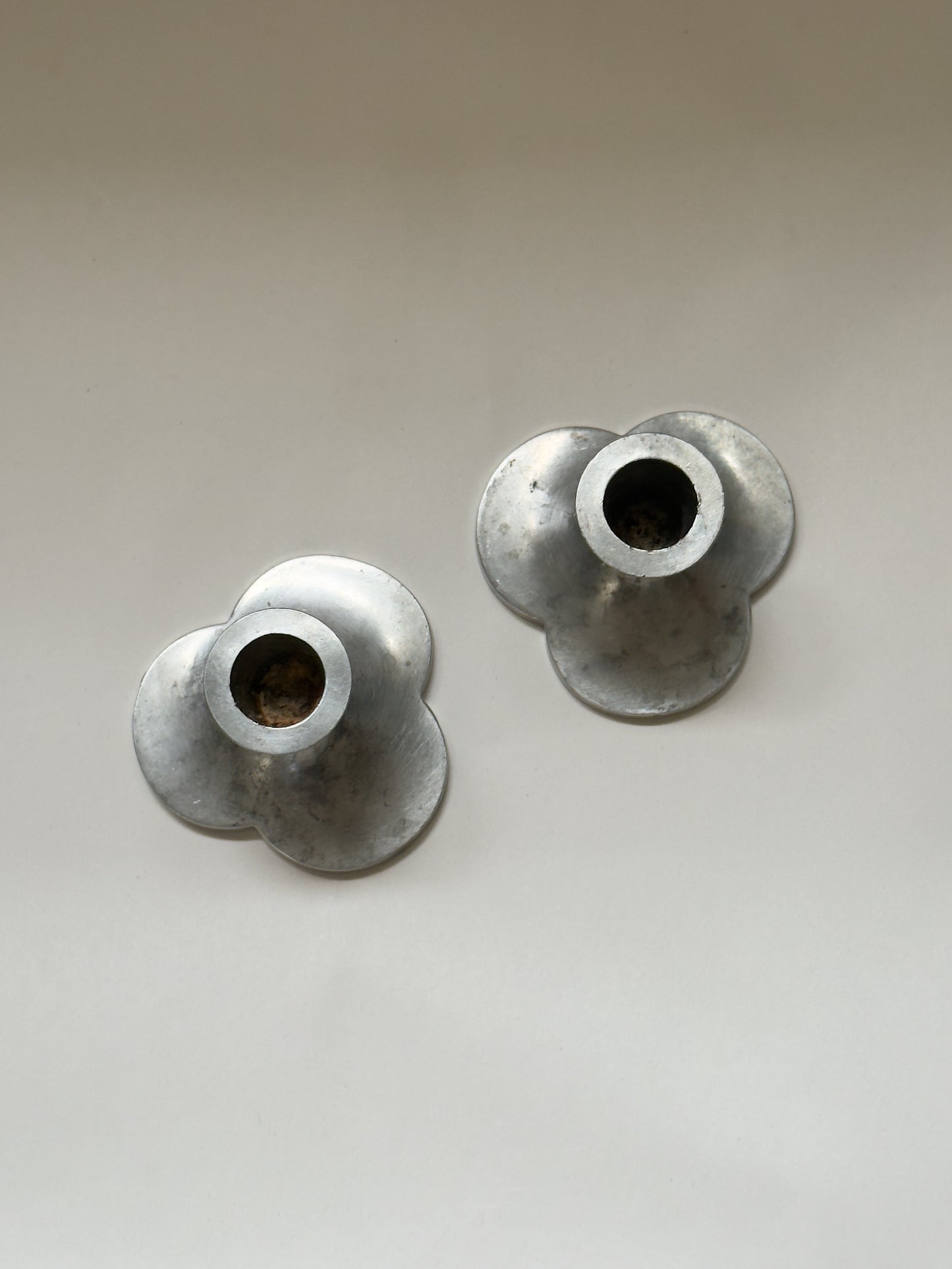 Pair of Pewter Candlesticks by Just Andersen
