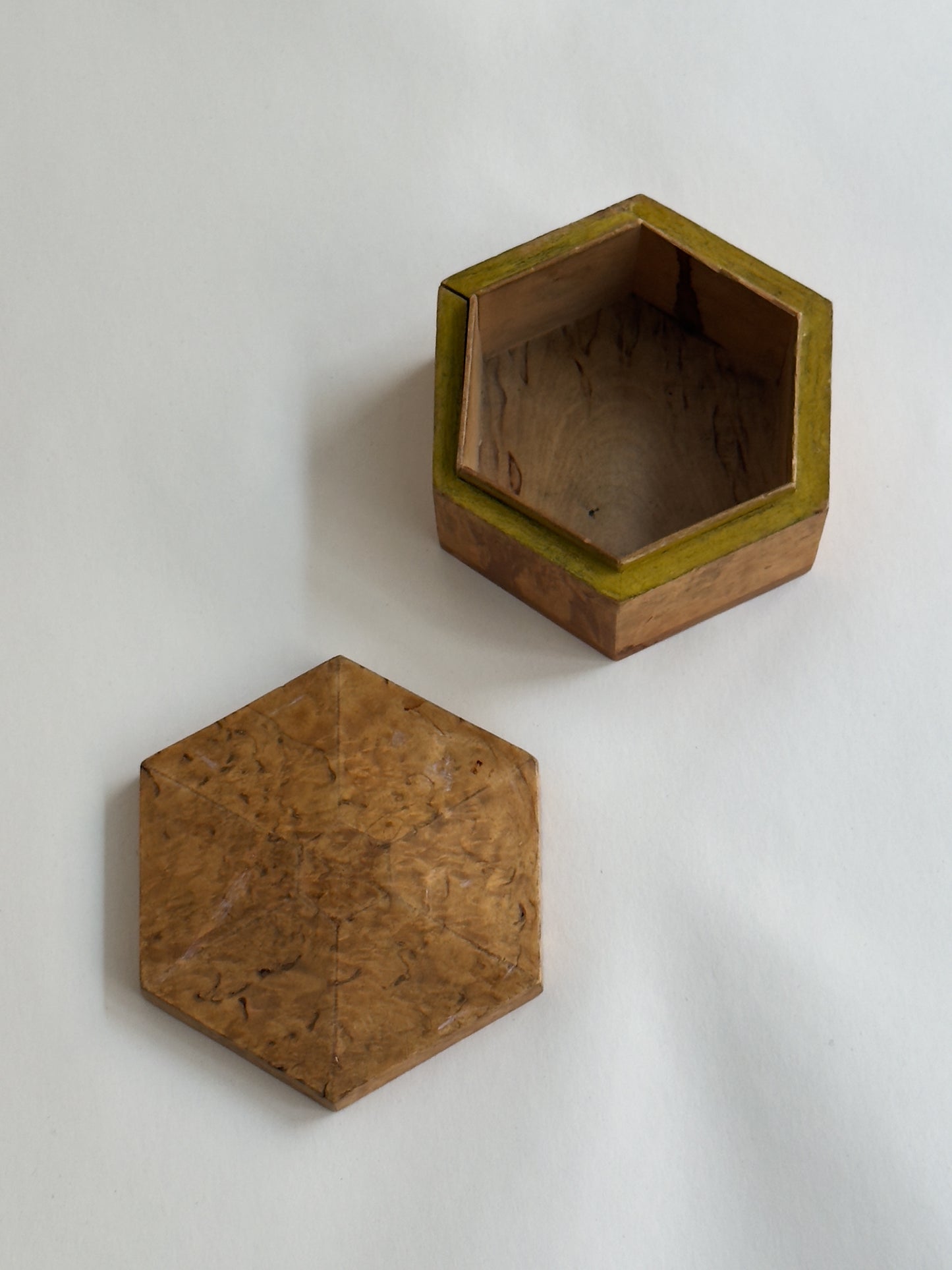 Vintage Hexagonal Wooden Box