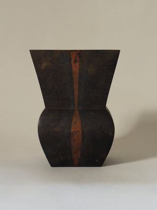 Geometric Japanese Bronze Vase, 1950s