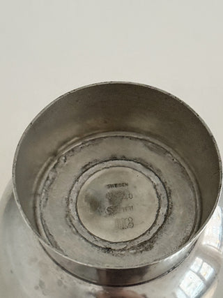 1930s Pewter Vase with Figurative Relief