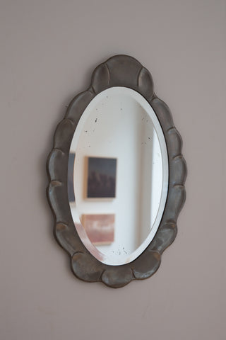 Jugend–Art Deco Pewter Mirror
