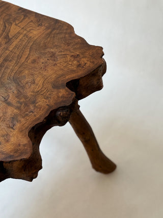 1950s French Brutalist Elm Table