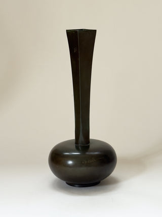 Sculptural GAB Bronze Vase, 1930s
