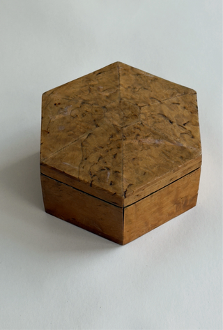 Vintage Hexagonal Wooden Box