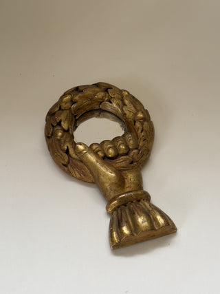 19th-Century Hand-Carved Wooden Mirror