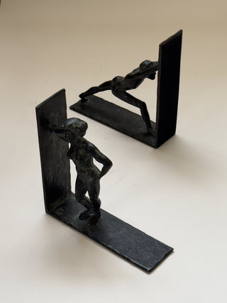 Sculptural Bronze Bookends
