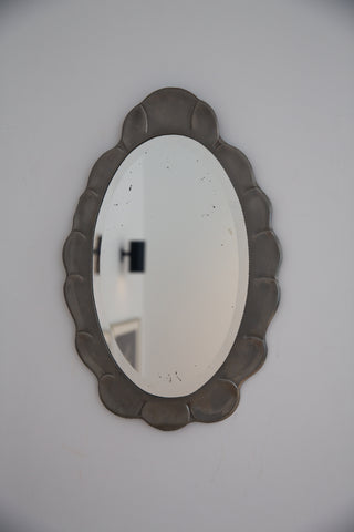 Jugend–Art Deco Pewter Mirror