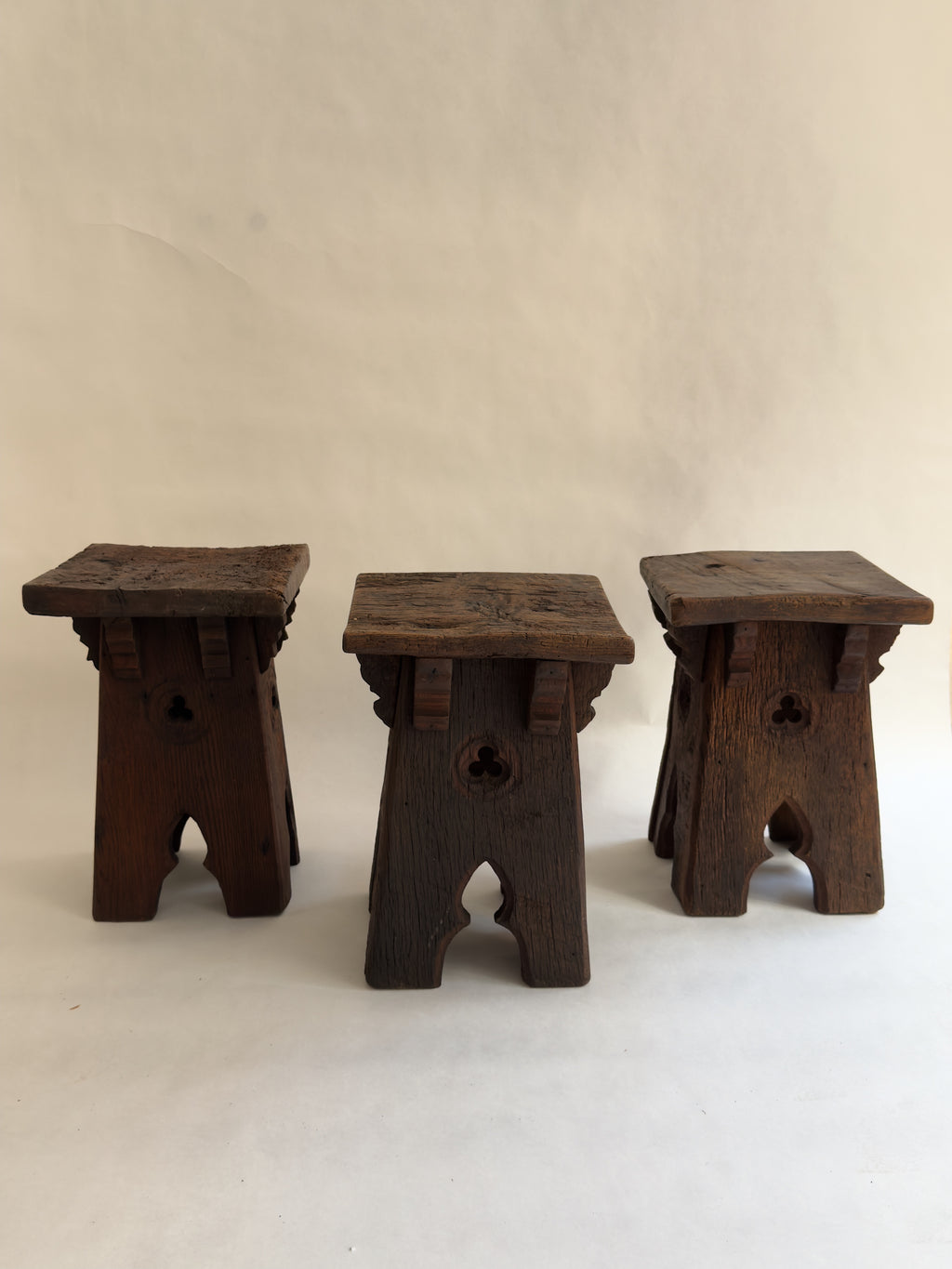 Trio of Neo-Gothic Stools – Galerie Storm