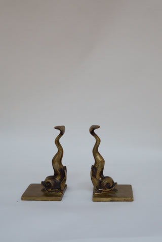 Sculptural Bronze Fish Bookends