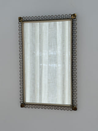 Midcentury Scalloped Brass Mirror