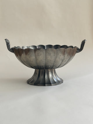 Swedish Grace Pewter Bowl on Foot, J.L. Hultman, c. 1930s