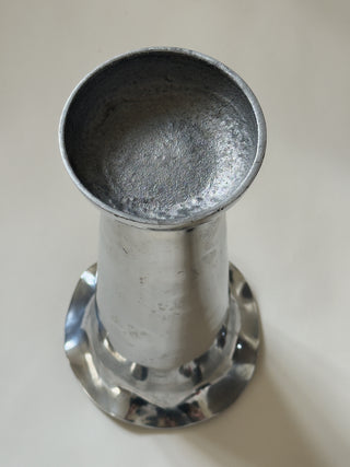 Tall Sculptural Trumpet Vase with Scalloped Rim