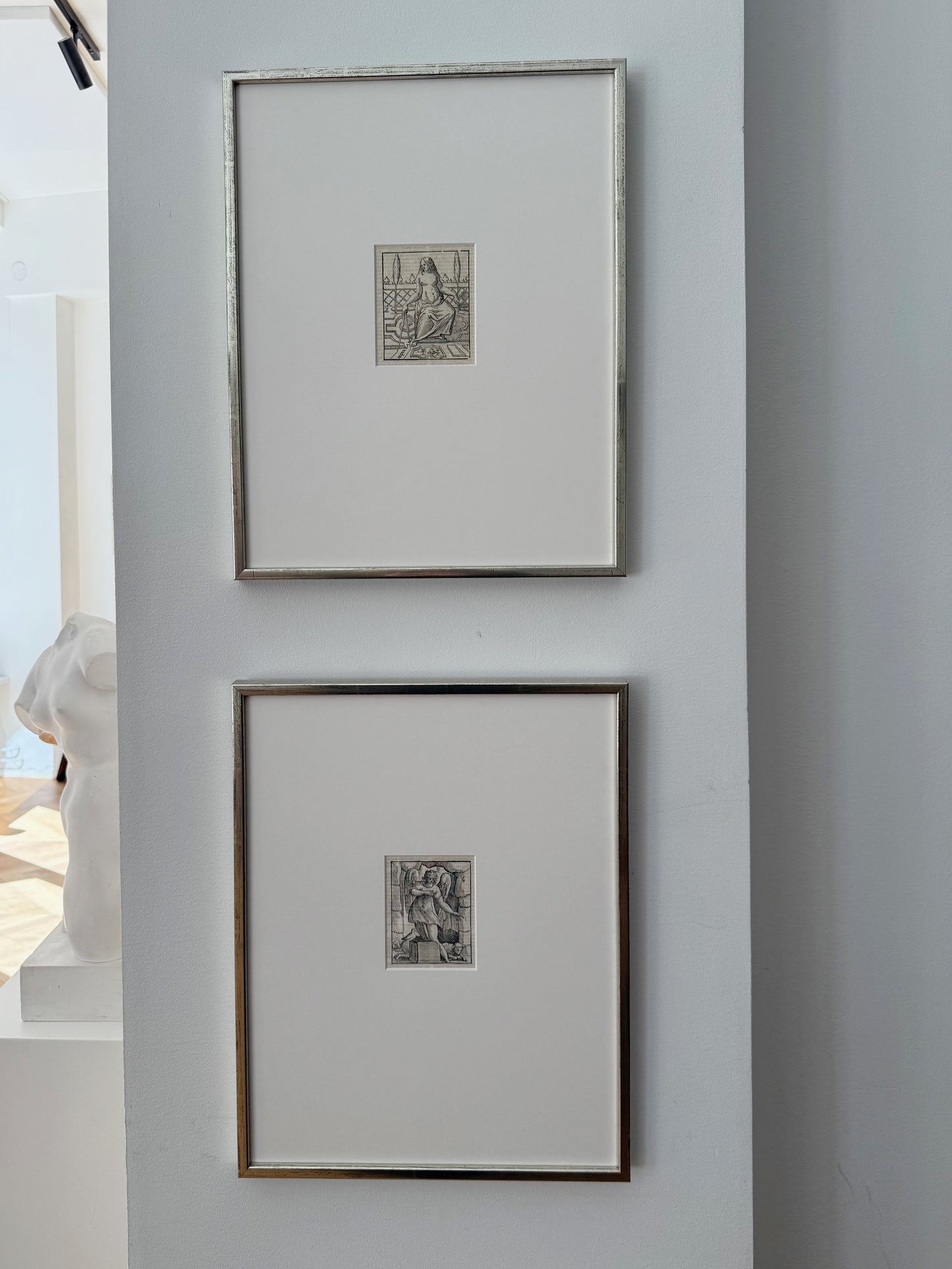 Framed Duo of Iconological Figures