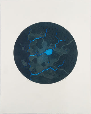 Cartographic Dreamscape in Deep Blue