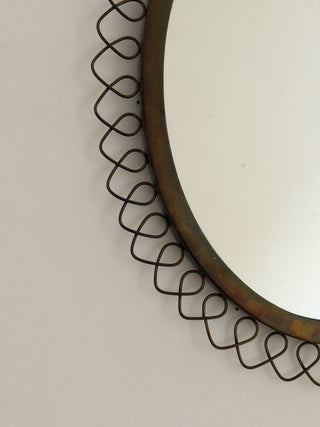 Sculptural Brass Mirror