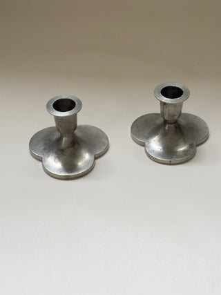 Pair of Pewter Candlesticks by Just Andersen
