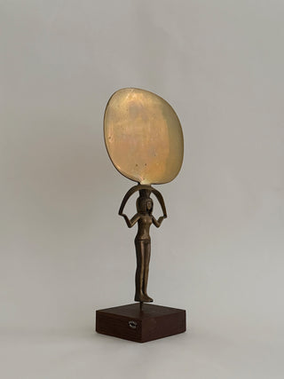 Bronze Sculpture of Isis Holding a Mirror