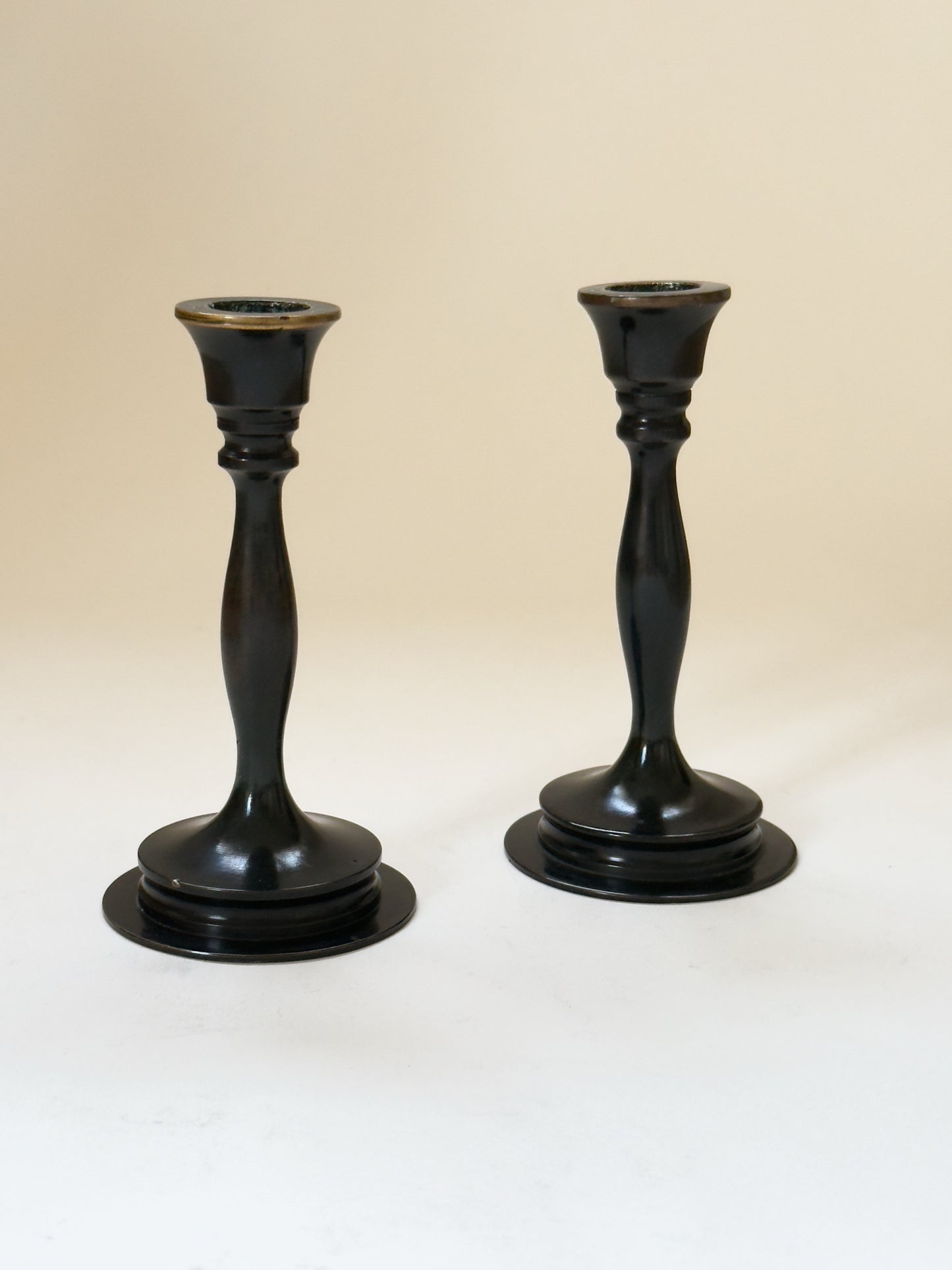 Pair of Bronze Candlesticks