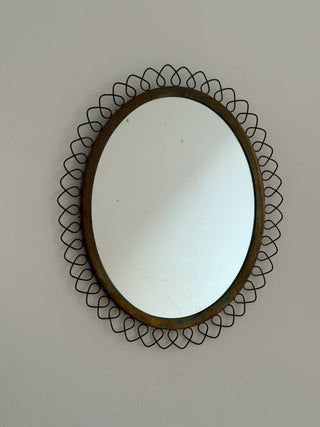 Sculptural Brass Mirror