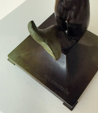 Art Deco Bronze Bowl with Mermaid Figure