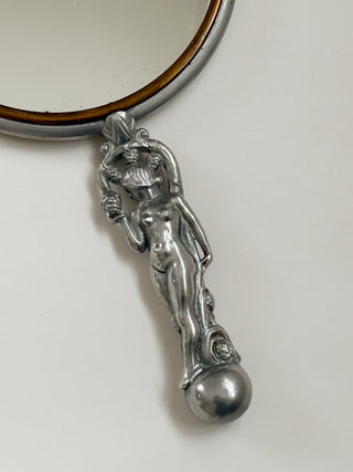CG Hallberg Hand Mirror in Pewter, Swedish Grace, 1933