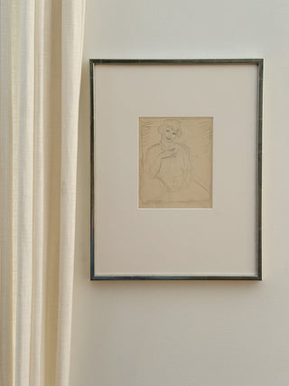 Pencil Drawing of a Seated Figure