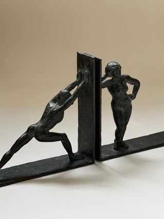 Sculptural Bronze Bookends