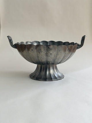 Swedish Grace Pewter Bowl on Foot, J.L. Hultman, c. 1930s