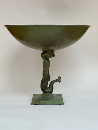 Art Deco Mermaid Bowl in Bronze, Ystad Brons