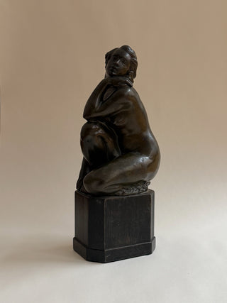 Bronze Sculpture of a Seated Woman