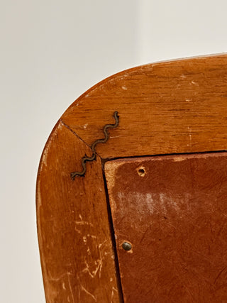 Mahogany Mirror with Wavy Brass Inlay, Swedish Modern, 1940s/50s