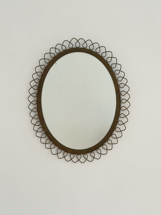 Sculptural Brass Mirror