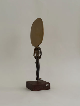 Bronze Sculpture of Isis Holding a Mirror