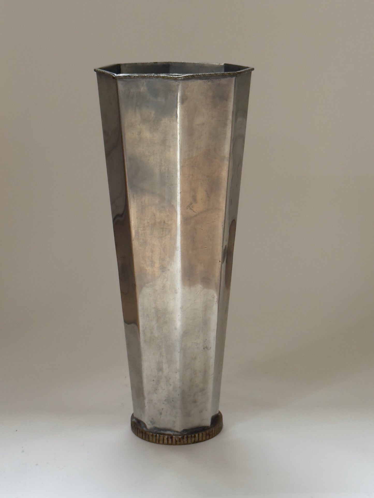 Octagonal Pewter Vase, 1955