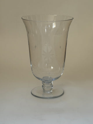Hand-Blown Glass Vase with Etched Star Motifs