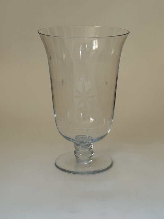 Hand-Blown Glass Vase with Etched Star Motifs