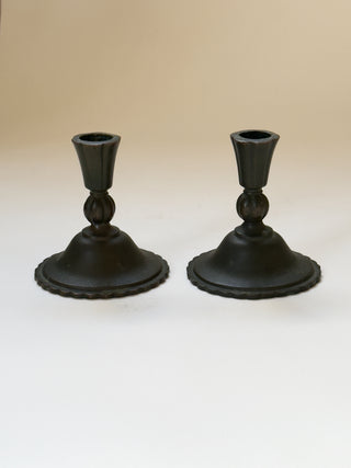 Pair of Antique Bronze Candlesticks
