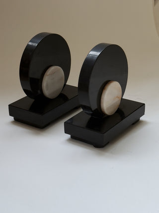 Art Deco Marble Bookends