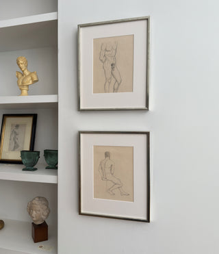 Esaias Thorén, Paris 1925 – Set of Two Male Nude Sketches