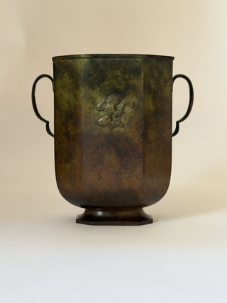 Art Deco Bronze Vase by GAB, Sweden, 1920s–30s