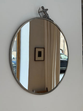Art Deco Pewter Mirror, 1930s/40s