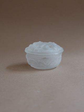 Frosted Glass Powder Box with Naiad Relief
